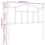 vidaXL Tête de lit métal blanc 100 cm