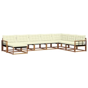 vidaXL Ensemble de canapés d'extérieur 8 pc Naturel et Crème