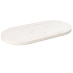 vidaXL Dessus de table blanc 70x35x2 5 cm bois de pin massif ovale