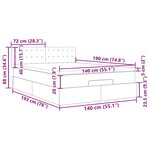 vidaXL Lit ottoman avec matelas et LED noir 140x200 cm tissu