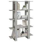 vidaXL Bibliothèque/Séparateur de pièce Gris béton 100x30x160 cm