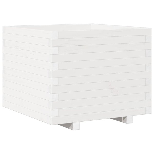 vidaXL Jardinière blanc 60x60x49 5 cm bois de pin massif