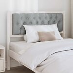 vidaXL Tête de lit Autre Blanc et gris clair 100 cm Bois massif en pin