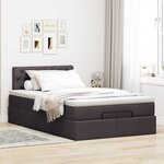 vidaXL Lit ottoman avec matelas marron foncé 120x200 cm tissu