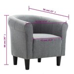 vidaXL Fauteuil Gris foncé Tissu