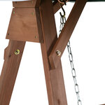 Balancelle de jardin 2 places dim. 1 6L x 1 2l x 1 65H m charge max. reco. 227 Kg toit pare-soleil intégré bois de sapin polyester vert