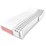 vidaXL Sommier à lattes de lit avec matelas Rose 200x200 cm Velours