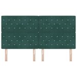 vidaXL Tête de Lit LED Argyle Manuel Vert foncé 90 cm Velours