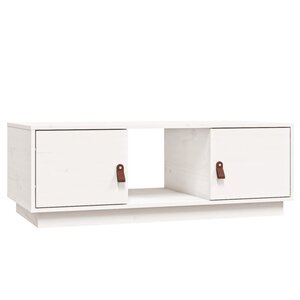 vidaXL Table basse Blanc 100x50x35 cm Bois massif de pin