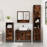 vidaXL Ensemble de meubles de salle de bain 3 Pièces Chêne fumé
