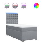 vidaXL Sommier à lattes de lit avec matelas gris clair 80x200 cm tissu