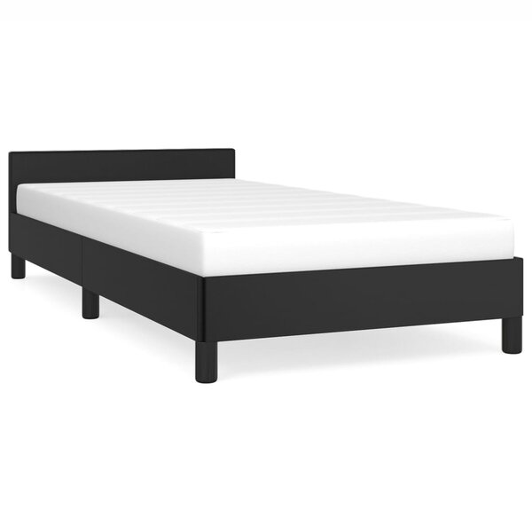vidaXL Cadre de lit avec tête de lit Noir 90x190 cm Similicuir