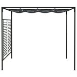 vidaXL Belvédère avec auvent rétractable 4x3x2 3 m Anthracite 180 g/m²