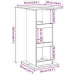 vidaXL Table de bar avec rangement chêne sonoma bois d'ingénierie
