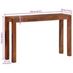 vidaXL Table console 120x30x76 cm bois massif d'acacia