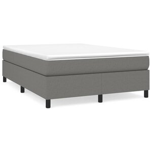vidaXL Cadre de lit gris foncé 140x190 cm tissu