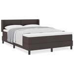 vidaXL Lit boxspring avec matelas Marron foncé 140 x 190 cm