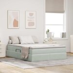 vidaXL Lit avec rangement et matelas Gris clair 140 x 200 cm Velours
