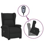 vidaXL Fauteuil Noir Tissu