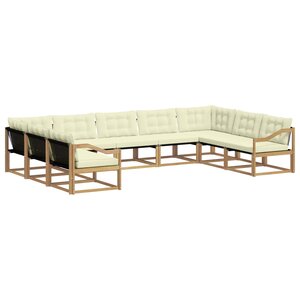 vidaXL Ensemble de canapés d'extérieur 9 Pièces Blanc et crème