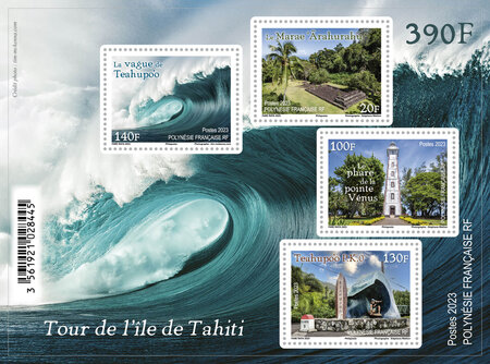 Bloc de 4 timbres de Polynésie Française - Tour de l'île de Tahiti