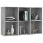 vidaXL Bibliothèque/Buffet gris béton 66x30x98 cm bois d'ingénierie