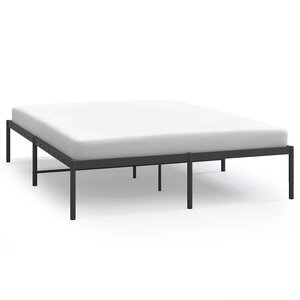 vidaXL Cadre de lit métal sans matelas noir 140x190 cm
