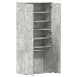 vidaXL Cabinet à chaussures avec étagère Gris béton 80 x 39 x 178 cm