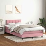 vidaXL Sommier à lattes de lit avec matelas rose 120x210 cm velours