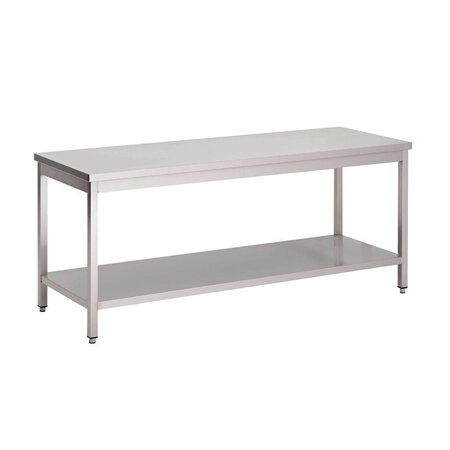 Table inox professionnelle etagère basse - gamme 700 - gastro m -  - inox1000x700 700x700x880mm