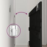 vidaXL Tête de lit murale Noir 108x3x60 cm Bois massif de pin