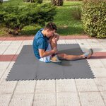 GRE - Tapis de sol en dalles puzzle 50 x 50 cm gris anthracite, ep 8mm