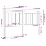 vidaXL Tête de lit Marron miel 146x4x100 cm Bois massif de pin