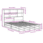 vidaXL Lit bibliothèque sans matelas blanc 120x200 cm bois massif