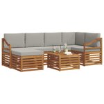 vidaXL Ensemble de canapé d'angle 7 Pièces Gris Naturel et Clair