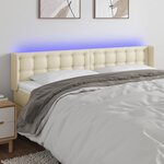 vidaXL Tête de lit à LED Crème 203x16x78/88 cm Similicuir