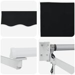 vidaXL Auvent Rétractable Noir 400 × 300 cm Polyester