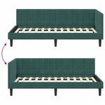 vidaXL Cadre de lit d'angle Vert foncé 100 x 200 cm Velours