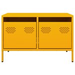 vidaXL Meuble TV jaune moutarde 68x50x43 5 cm acier laminé à froid