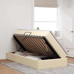 vidaXL Lit avec rangement et matelas Crème 90 x 190 cm Polyester
