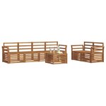 vidaXL Ensemble de canapés d'extérieur 7 Pièces Naturel