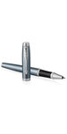 PARKER IM stylo roller, bleu gris, attributs chromés, Recharge noire pointe fine, en écrin