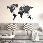 Mimi innovations décoration carte du monde murale bois noir 130x78 cm