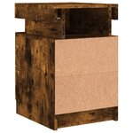 vidaXL Table de chevet avec lumières LED chêne fumé 35x39x55 cm