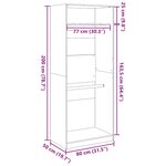 vidaXL Garde-robe sonoma gris 80x50x200 cm bois d'ingénierie