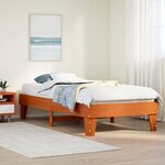 vidaXL Cadre de lit sans matelas cire marron 90x200 cm bois pin massif