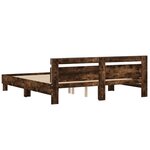 vidaXL Cadre de lit avec LED sans matelas chêne fumé 160x200 cm