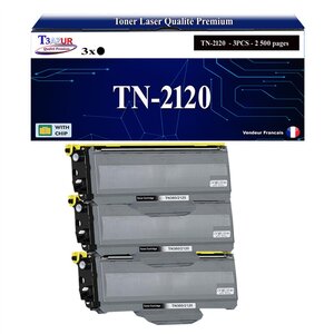 3 Toners compatibles avec Brother TN2120 pour Brother DCP-7030 DCP-7040 DCP-7045N DCP-7048W - 2 600 pages - T3AZUR
