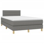 vidaXL Sommier à lattes de lit avec matelas gris foncé 120x190cm tissu