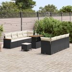 vidaXL Ensemble de canapé de jardin 11 Pièces Noir Poly rotin